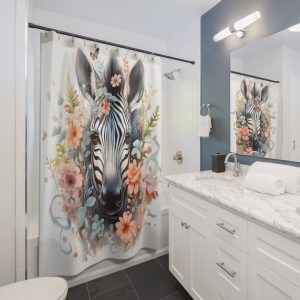 Portrait of a Zebra Designer Shower Curtain