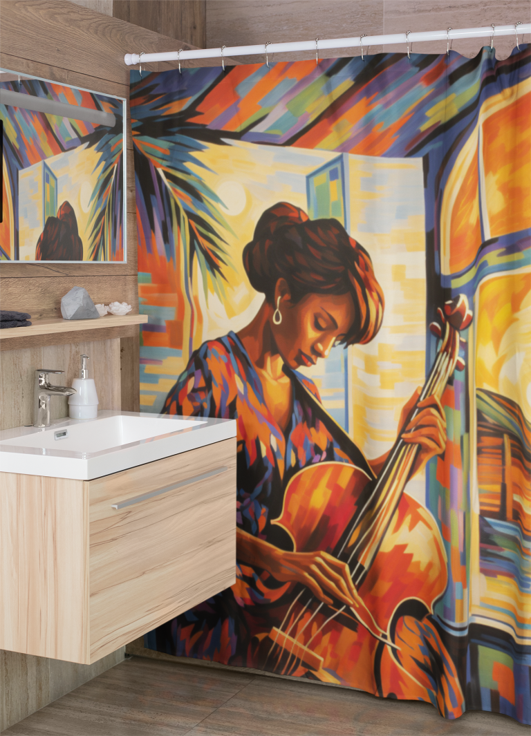 NOLA Jazz Lady Shower Curtain